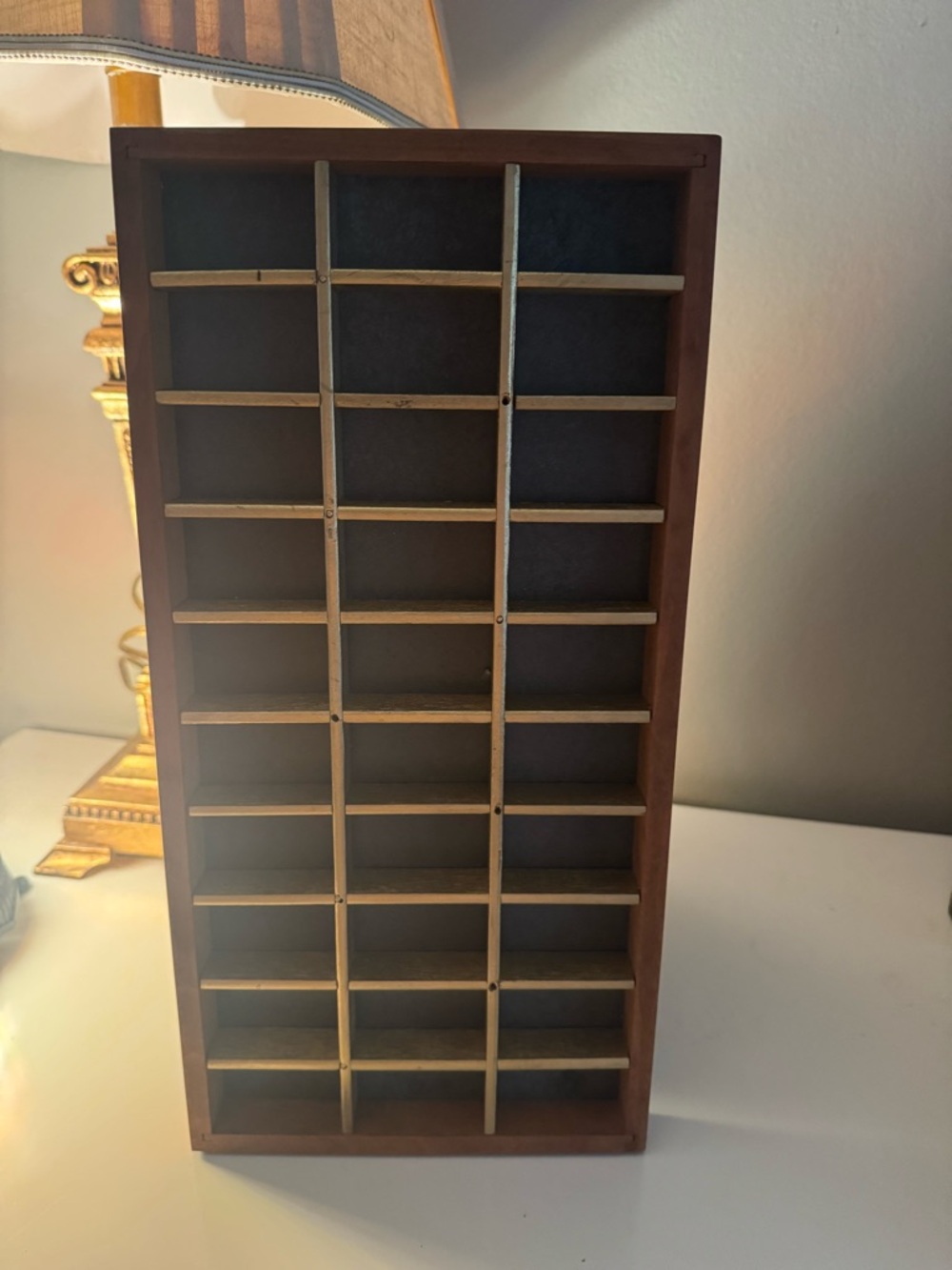 Mini Wooden Trinket Organizer Shelf - Brown and Beige - Picture 5 of 9